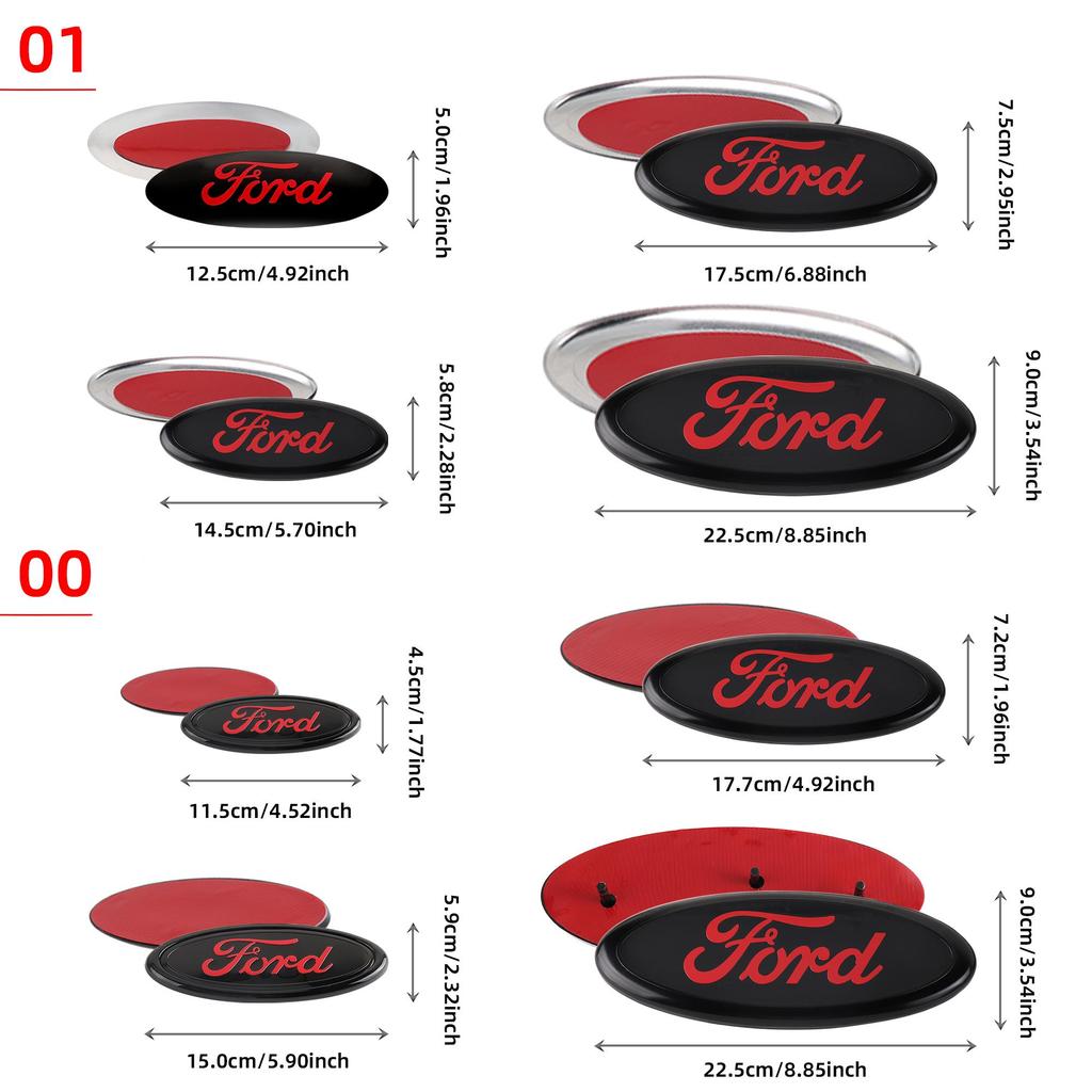 ROPP7 Car Front Hood Trunk Metal Badge Cover Sticker For Ford Focus Kuga Mondeo Fusion Mustang Fiesta MK4 MK2 MK7 Ranger Shelby Escape