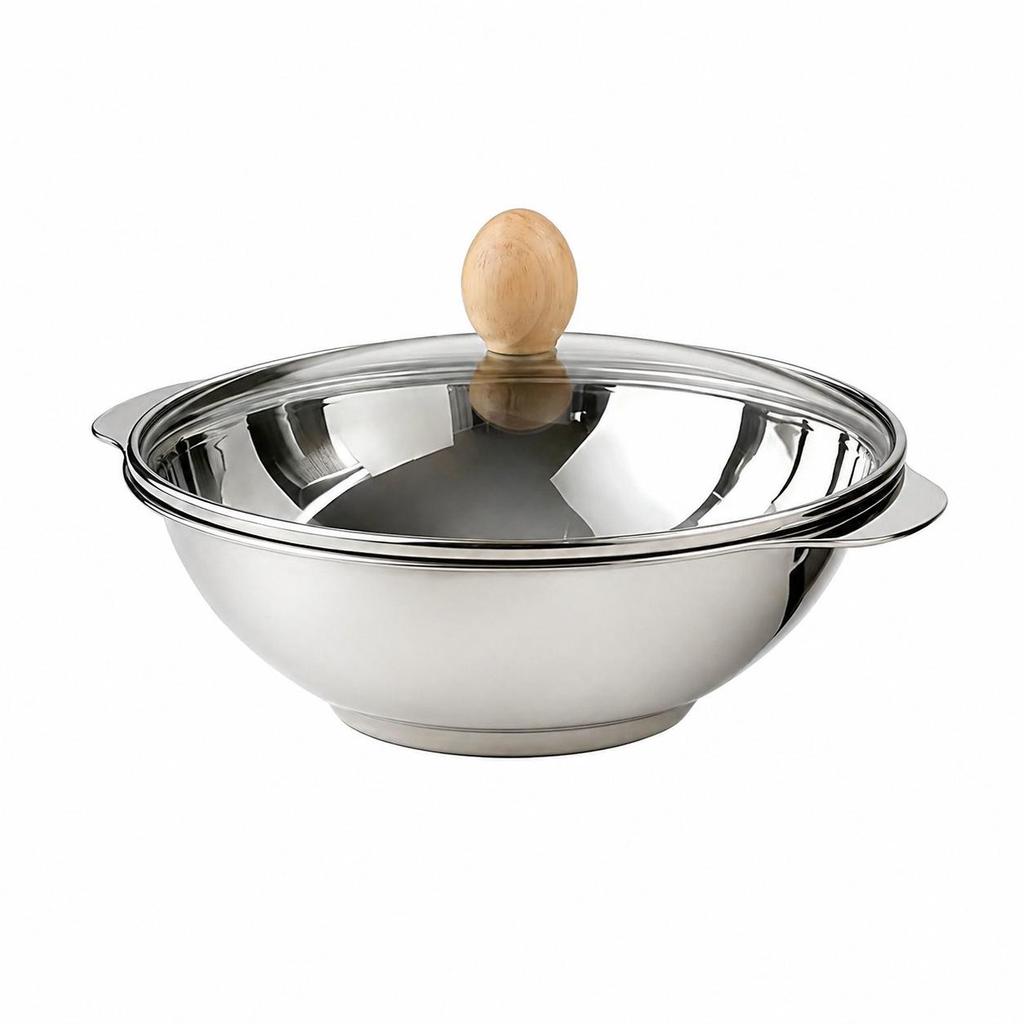 Double-Handled Large Capacity 304 Stainless Steel Soup and Noodle Bowl