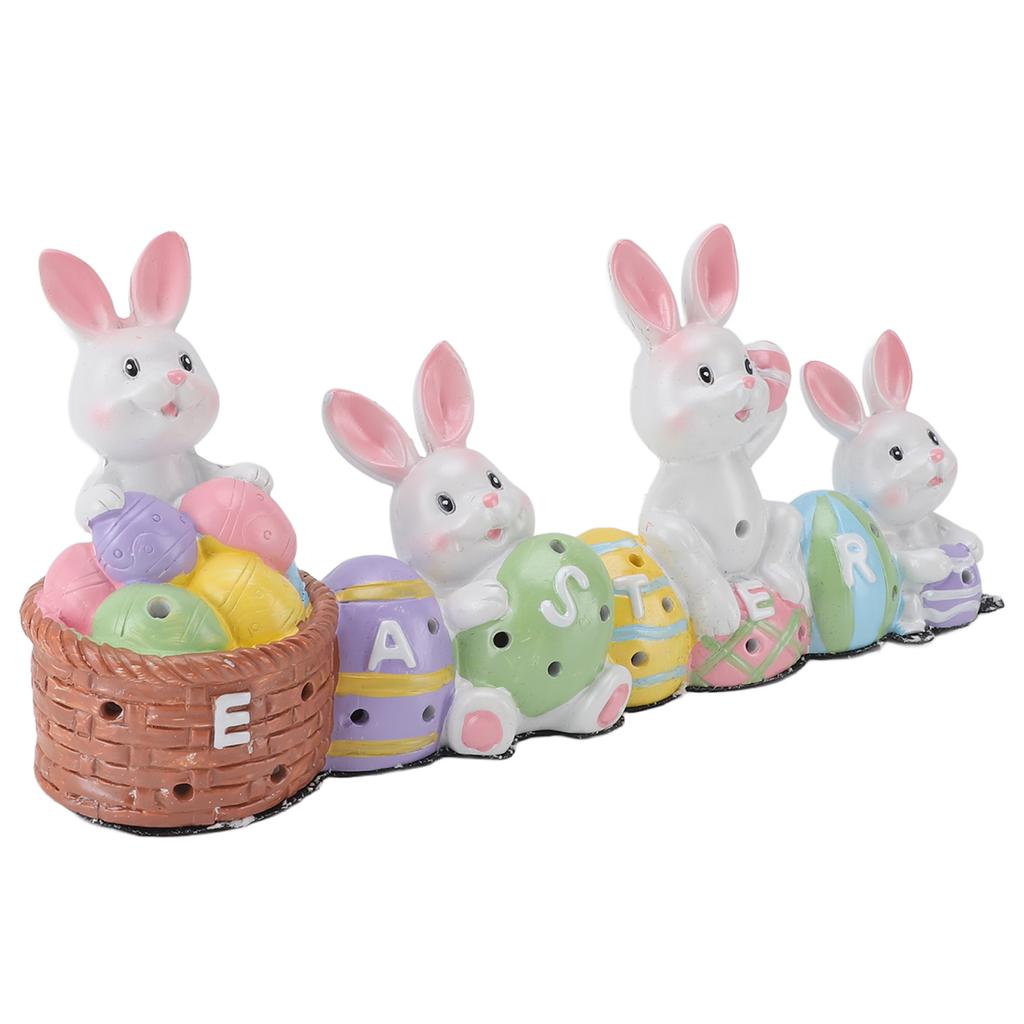 Easter Eggs Bunny Decoration Hand Made Resin Easter Eggs Bunny Centerpiece Decorative Vibrant Rabbit