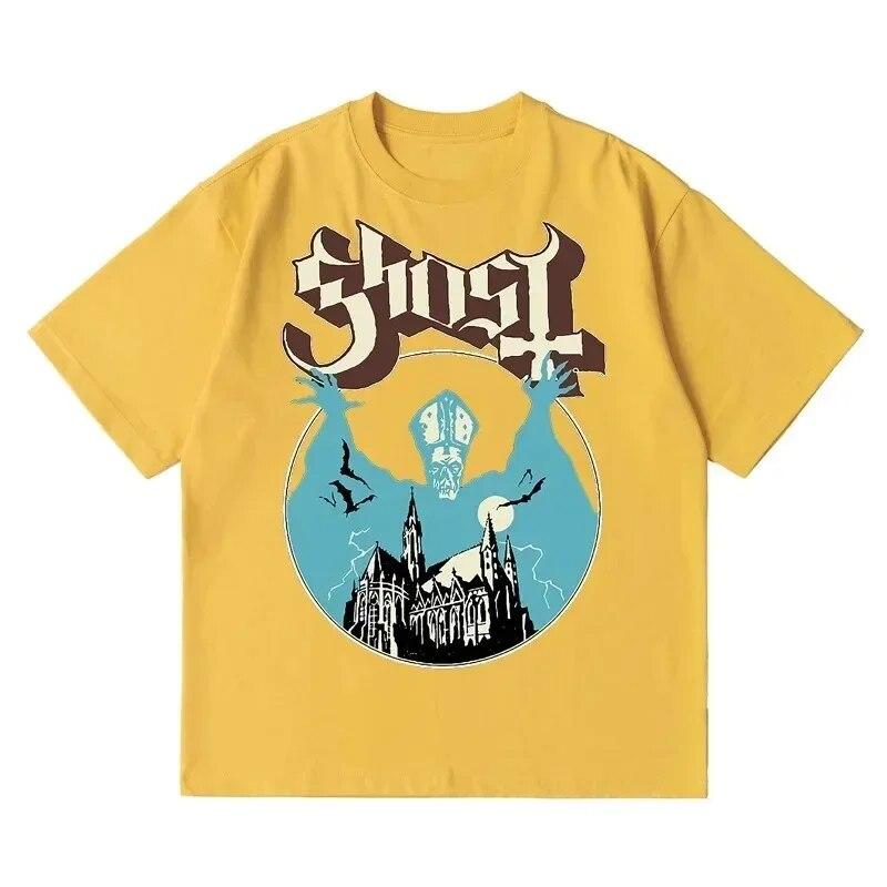 Tricou nou Ghost Band Femei Oversize Moda Cool London Singer Fans Essentials Summer Maneca scurta Print Rock Plain Negre Tricouri Unisex