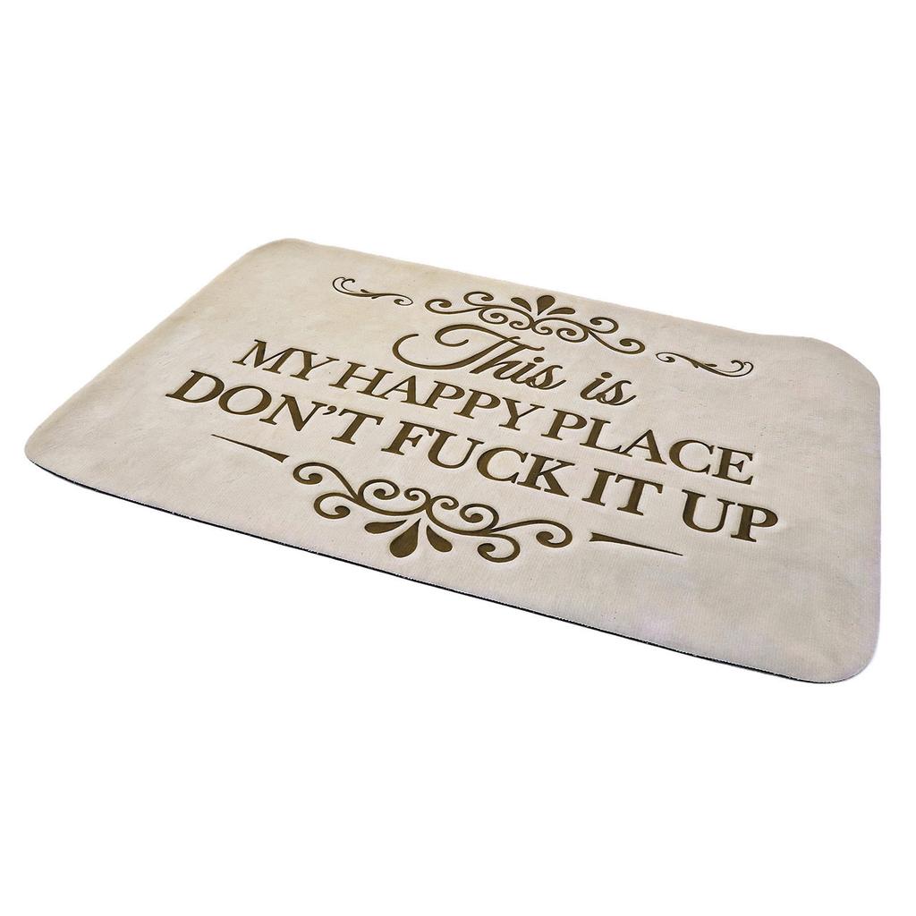 Funny Rug Non Slip Soft Door Mat Water Absorbent Vintage for Indoor Outdoor Home Entryway Porch Decor Khaki