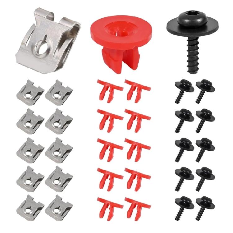 Engine Splashes Shield Screw Set Easy Installation Engine Protection Fasteners Car Body Bolt Nut Set for Automotives 