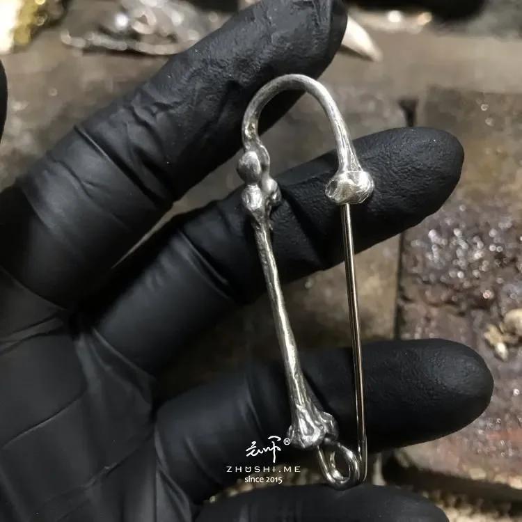 2024 Original Skull Pin - Dark Handmade Bone Knot Brooch for DIY Jewelry Accessories