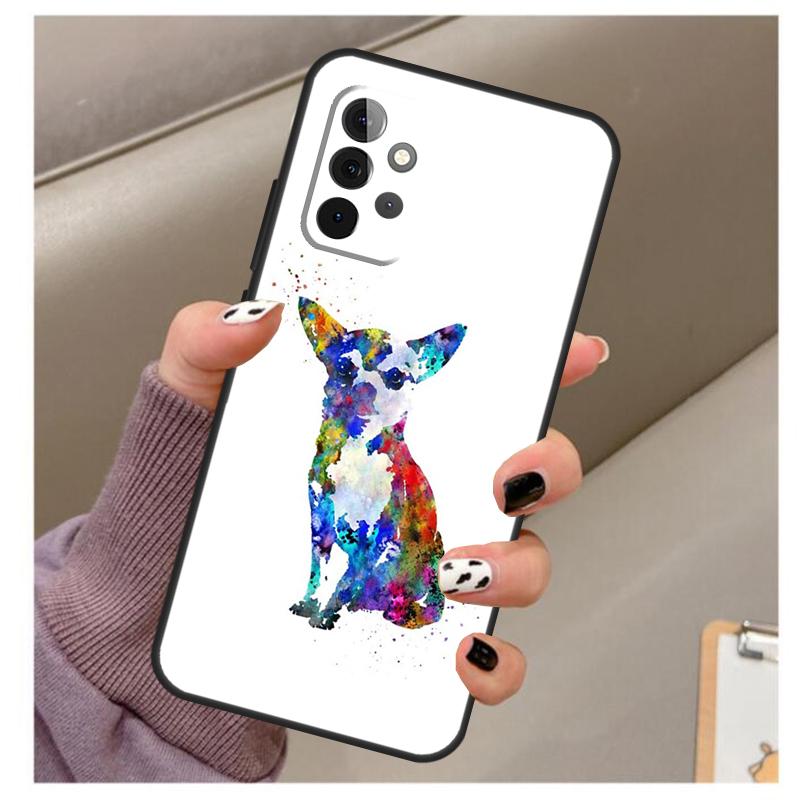Chihuahua Face Floral Dog Case For Samsung Galaxy A33 A13 A53 A34 A54 A14 A15 A16 A26 A36 A56 A12 A32 A52 A06 A35 A55