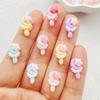30 Stück Niedliche Mini Cartoon Bunte Mond Stern Lutscher Nail Art Harz Designer Charms DIY Handwerk Für Nagel 3D Dekorationen Schmuck