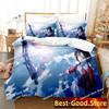 Kara No Kyoukai Bettwäsche-Set Cartoon Anime Dreiteiliges Set Erwachsene Kind Schlafzimmer Bettbezug-Sets 3D Kawaii Doppelbett