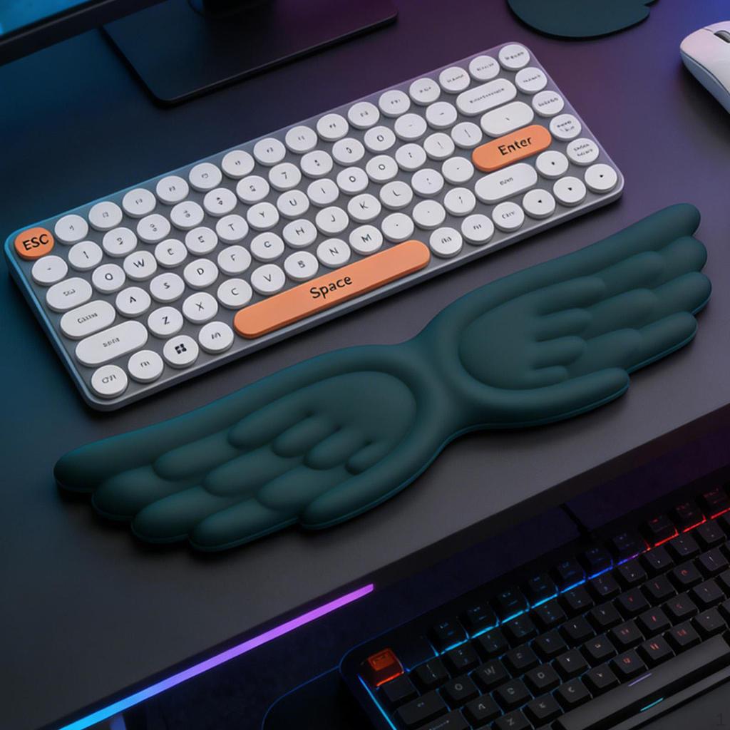Engelsflügel Tastatur Handgelenk Computer Armlehne AntiRutsch Bequemes Stützkissen Schreibtisch Ellbogenpolster für