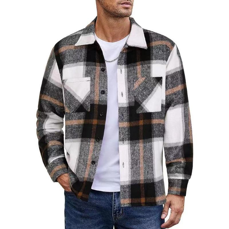 Neues Herren High-End Thermo Plaid Herbst- und Winter Verdickte Hemdjacke