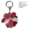 Keychain Pendant Flower Shape Bag Pendant Imitation Leather Access Control Card Holder Protective Cover Car Keychain Hanging