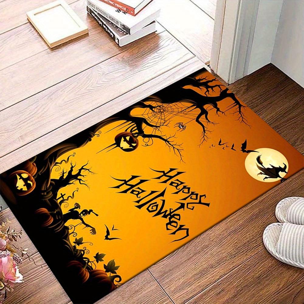 1 Stück Happy Halloween Teppich, Rutschfest, Leicht zu reinigen, Fleckenresistent, Perfekt für gemütliche Wohnzimmer, Schlafzimmer, Küchen, Büros und H