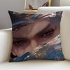 Romantic LLove and DeepspaceS Cushion Cover Breathable and skinfriendly linen pillowcase square removable and washable cushion