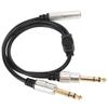 1.6ft 6.35mm 1 To 2 Y Splitter Cable Plug and Play Speaker Y Extension Cable  Microphone Use