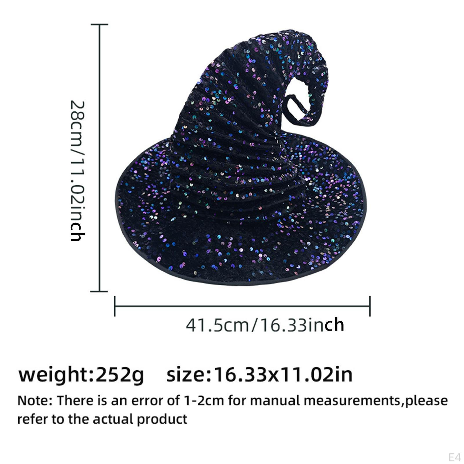 Элегантная шляпа ведьмы для празднования Хэллоуина Purple Sequins — фото 4
