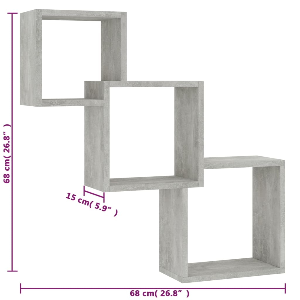 Würfelwandregal, Schräg Zusammengestelltes Kreatives Dekoregal, Wanddekorations-, Aufbewahrungs- Und Präsentationsregal, 68x15x68 Cm