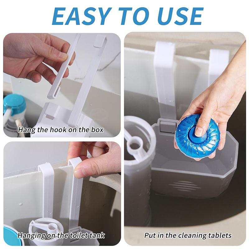 Toilet Tank Tablet Holder With Hook Prevents Residue & Pollution In Water Tank Tablet Rack Easy Install Rust-Resistant Cleaner