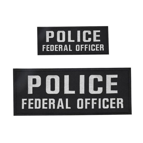 2Pcs Security Patch Durable Cloth Fabric Embroidered Letters Decor Patch for Uniform Vest Jacket Hat