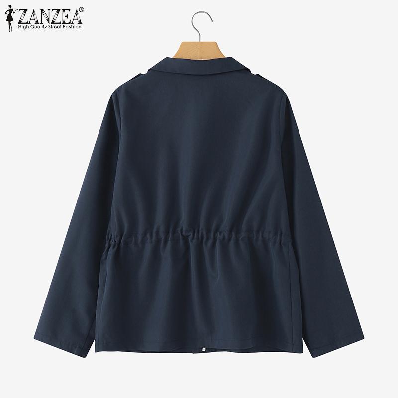ZANZEA Womens Casual Long Sleeve Zipper Cardigan Thin Jackets