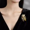 Golden Dragon Drama Ball Year Of The Dragon Gift Zodiac Dragon Brooch Women'S High-End Suit Accessories Pin Chinese Style Decoration