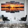 5 Pieces Wall Art Canvas Painting Lighthouse At Sunset Nature Landscape Poster Modular Picture Modern Bedroom Home Decoration