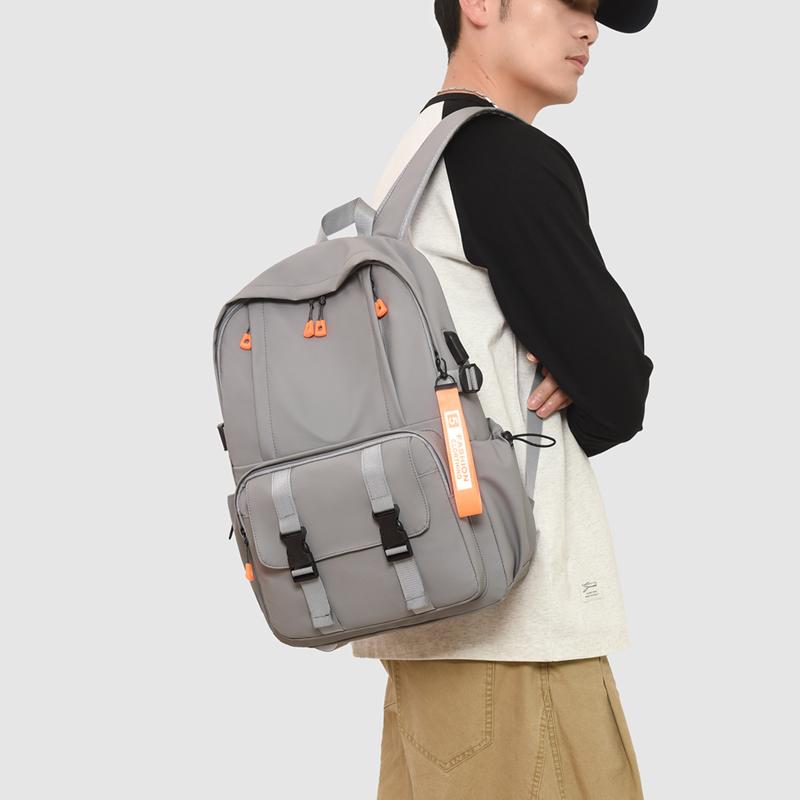 Waterproof Nylon Backpack Men Women Fashion Casual School Travel Bag with Multiple Pockets and Adjustable Straps