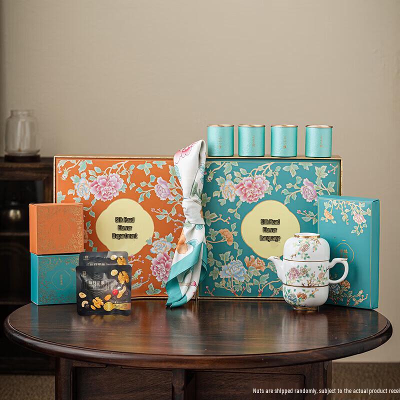 Retro Floral Portable Ceramic Tea Set
