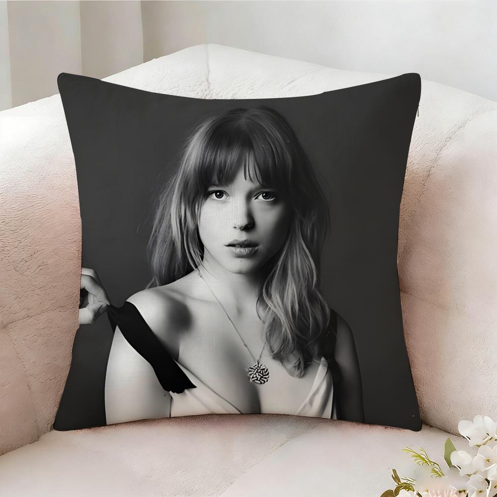 LLea Seydoux Actor Pillow Case Pillowcase Doublesided Printed Sofa Cushion Bedroom Headboard Pillow