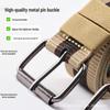 Stylish Striped Nylon Canvas Belt: Casual, Military-Inspired, and Adjustable