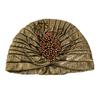 Fashion Pleated Turban Caps Retro Hat Wrap Cover Muslim Indian Hat Bandana Elastic Beanies Chemo Cap For Women African Headwear