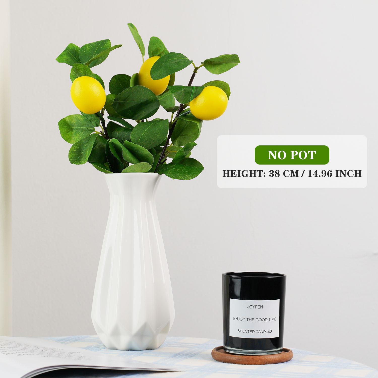 

Реалистичный желтый лимон с искусственными листьями Искусственные цветы для декора отеля дома flores artificiales 38cm