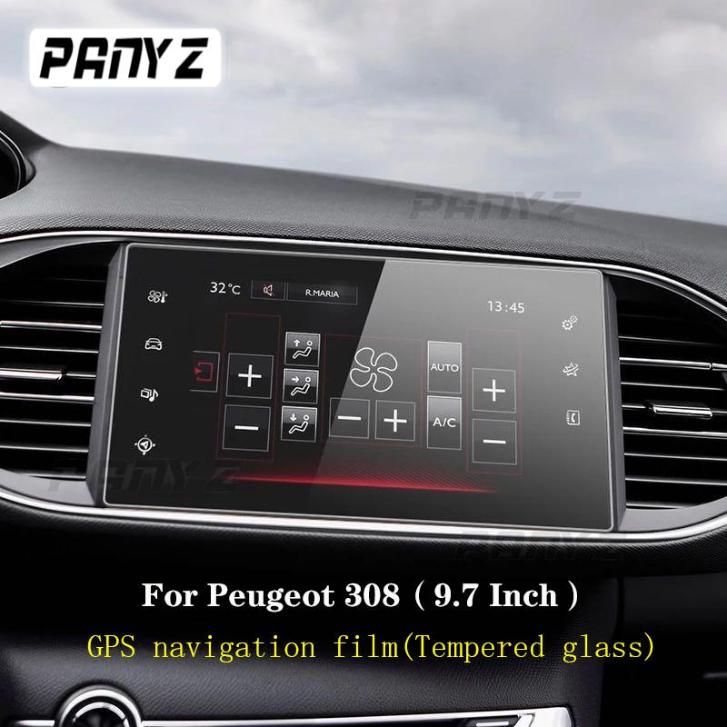 Für Peugeot 308 2014-2023 Auto-GPS-Navigationsfolie, LCD-Bildschirm, Schutzfolie aus gehärtetem Glas, Anti-Kratz-Folie, Zubehör