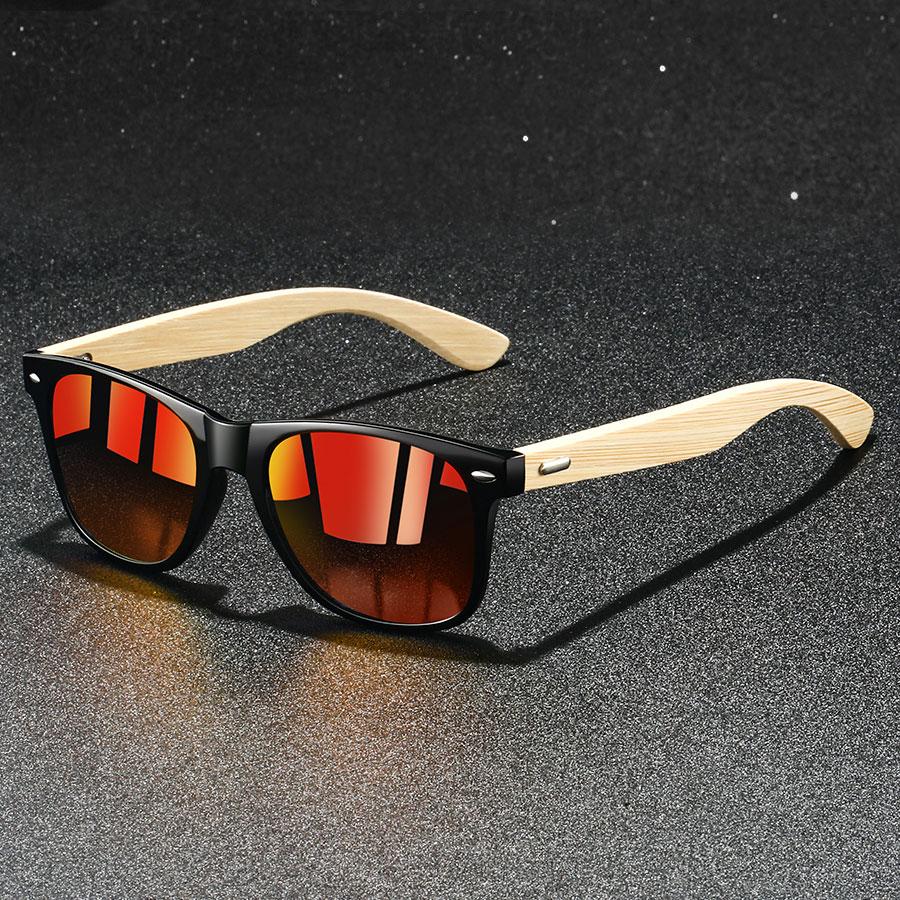 Fashion Bamboo Wood Vintage Square Sunglasses Wooden Men Women Luxury Brand Designer Sun Glasses Driving Fishing UV400 Eyewear