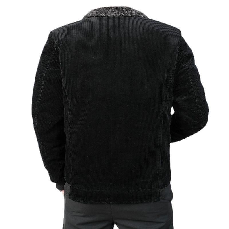 Cotton-padded Men's Autumn and Winter Clothing Casual Thickened Warm Cotton Clothing Middle-aged Father Clothing Corduroy