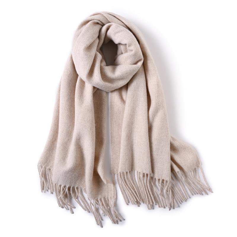 Pure Wool Scarf Winter Men and Women Senior Couple Grey Scarf Shawl Gift Boyfriend Birthday Gift
