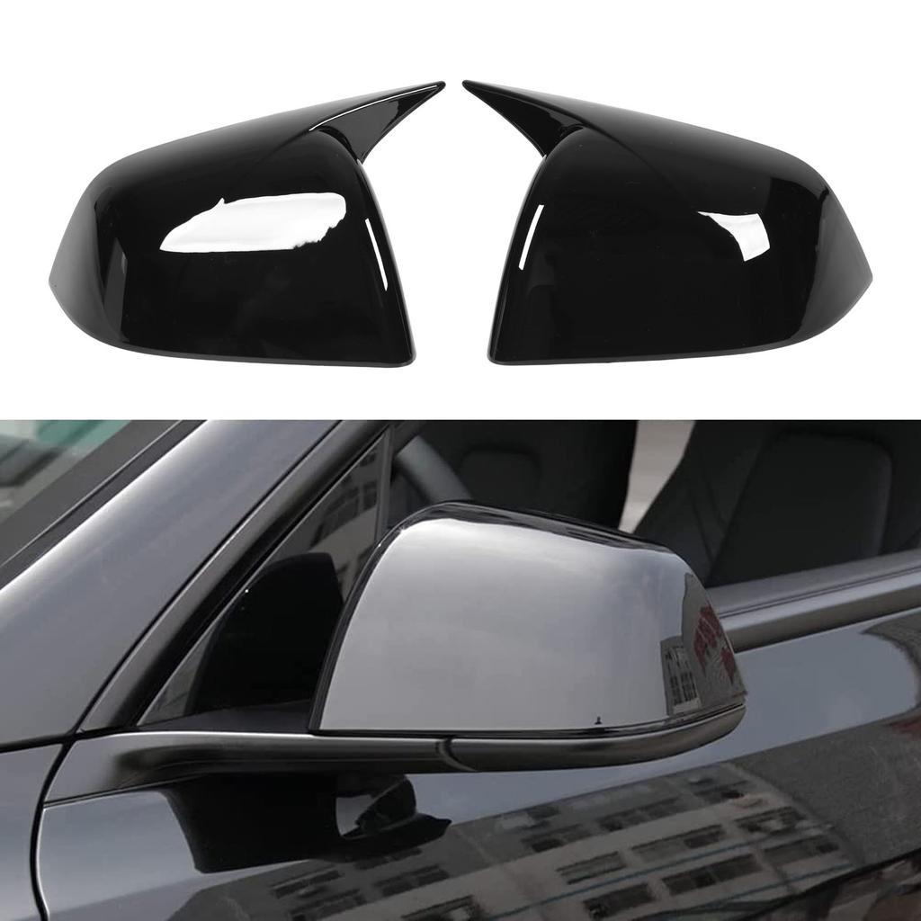 Side Rearview Mirror Cover High Glossy Door Exterior Wing Mirror   Replacement for     2020 to 2023