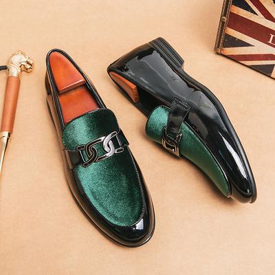 Mocassins en cuir verni pour hommes Chaussures Oxford décontractées imprimées pour hommes Chaussures plates de conduite de fête pour hommes Chaussures de mariage Zapatos
