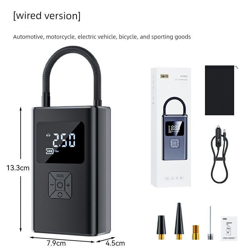 Car-Mounted Air Pump, Portable Electric Car Air Pump, Small Wireless Digital Display Tire Pump for Vehicles Air Pump-Cigarette Lighter with Cord