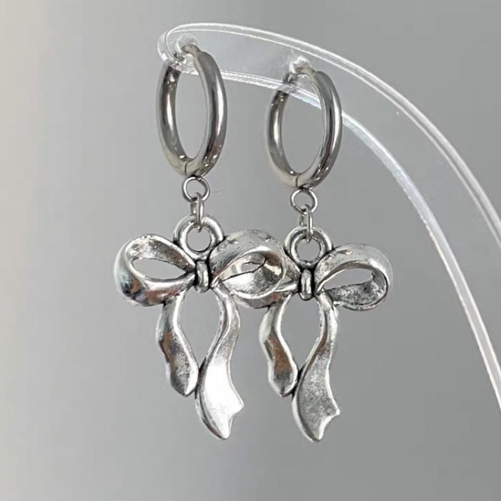 Fashion Pendant Earring Sweet Cool Bowknot/Thread Star Dangle Earrings Elegant Small Hoop Earrings Party Jewelry