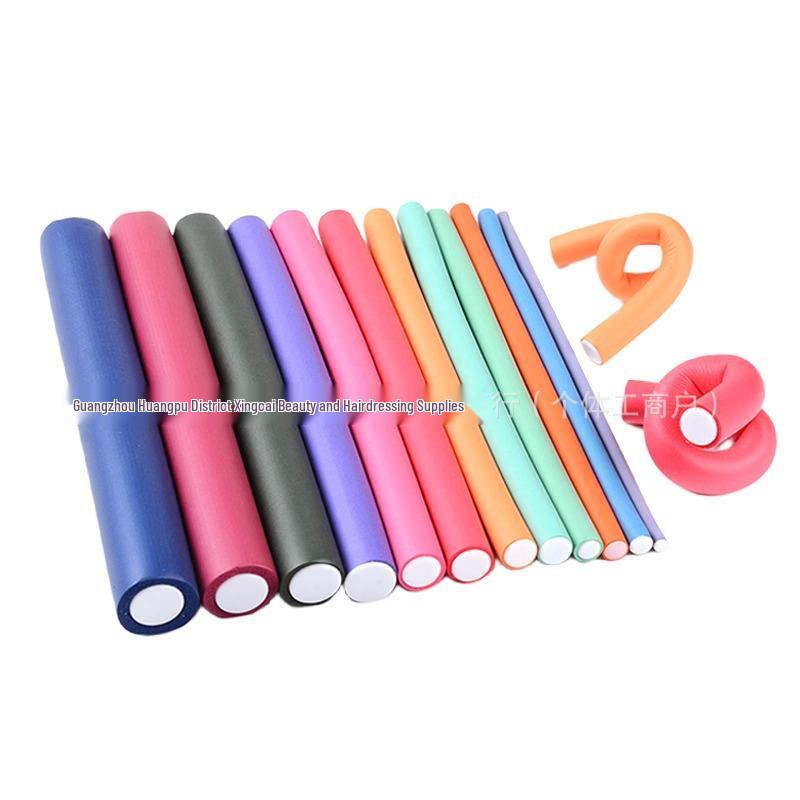 Heatless Sponge Hair Curlers: Rubber Rods for Lazy Curling, Combine into Sets.