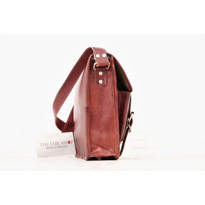 Большая сумка-мессенджер с круглыми ремнями | Красивая коричневая дизайнерская сумка — фото 2