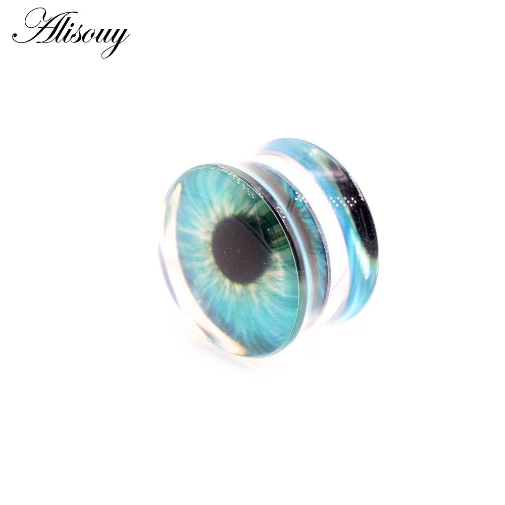 Acrylic Round Alisouy Transparent 2pcs Eyeball Ear Gauges Tunnels Plugs Flesh Stretcher Expander Earrings Piercing Body Jewelry