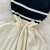 Summer Women Sleeveless Tank Knitted Striped Sweater Zipper Pullover Dresses
