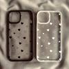 Cute Cartoon Black White Love Heart Phone Case For iPhone 14 Pro Max 16 15 13 Mini 11 12 XR XS X 7 8Plus Clear Hard Cover Fundas