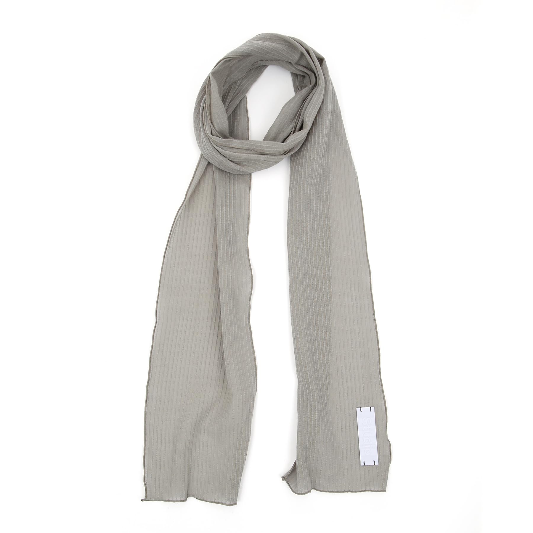 

Унисекс Уникальный Шарф с Круглой Деталью-Этикеткой Тонкий Длинный Шарф-Труба Сделано в Корее [UNDERCONTROL] Весна/Лето Женский (СЕРЫЙ) серый