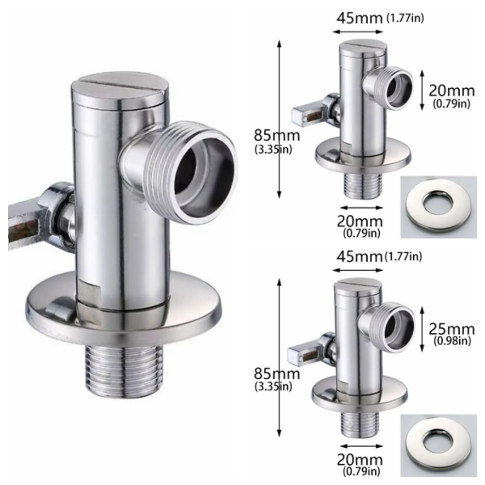 Water Saving Water Diversion Valve Space Saving Quick Opening Triangle Valve  Toilet Attachments