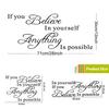 If You Believe In Yourself Anything Is Possible Inspiring Wall Sticker DIY Decal