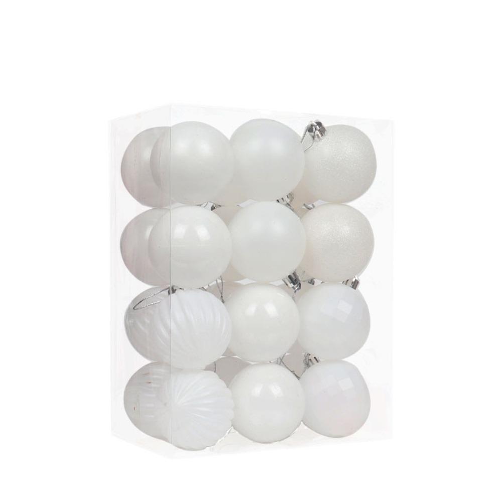 24ks Třpytivé přívěsky Vánoční koule 6cm Vánoční ozdoby na stromeček Party dárky