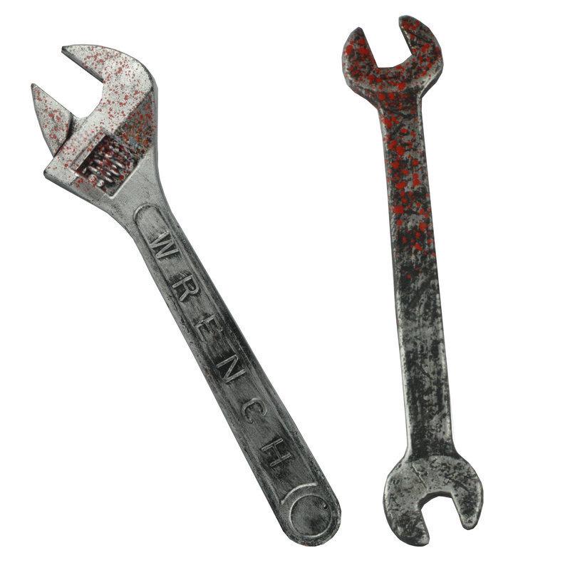 Bloody Plastic Wrench Prop - Halloween Zombie Weapon