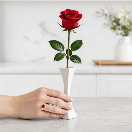 3D Printed Vase, Smooth Surface Burr-free PLA Vase, Modern Hourglass Shape Desktop Ornament for Dining Table Living Room Decoration