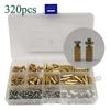 320pcs Boxed M3 Brass Hex Copper Pillars: Male-Female, 6-10mm, Inner/Outer Thread Support Posts