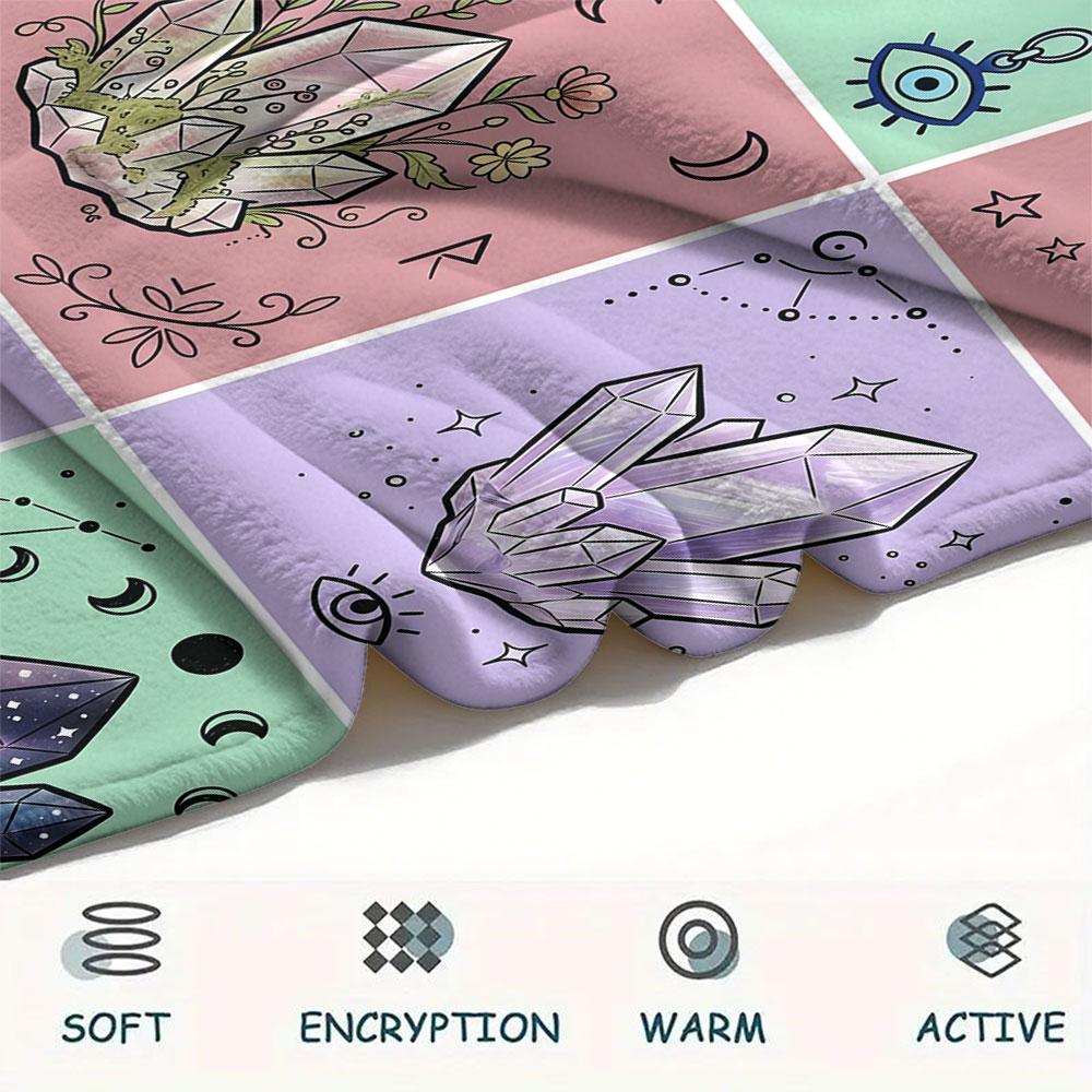 1PC Crystal Fantasy New Patterned Flannel Blanket High quality All Seasons for Home Decor Warmth and Comfort Gifts Birthday Present